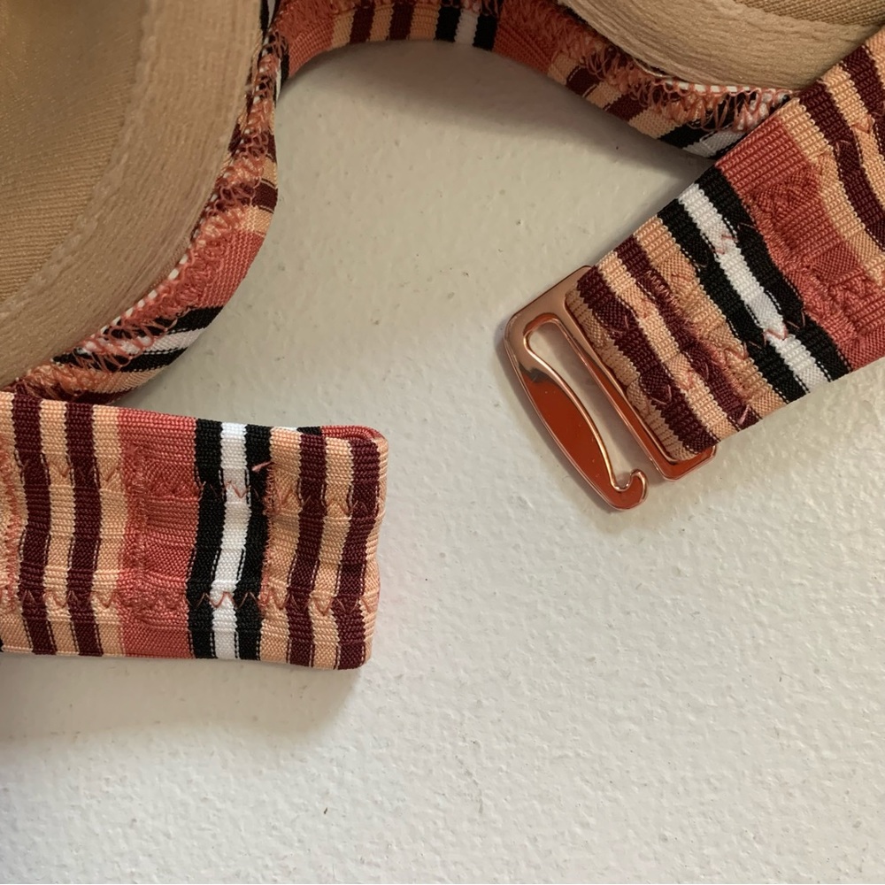 Shade & Shore Boho Southwest Striped Bikini Top Swimwear Size 36B NWT - Picture 8 of 13